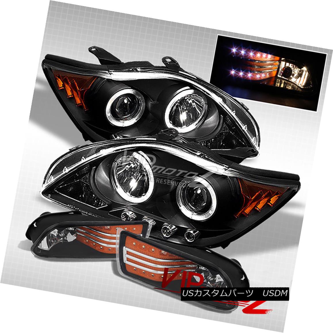 ヘッドライト Scion tC 05-07 Halo Angel Eye Projector Clear Headlight+Fog Light Assembly Scion tC 05-07ハローエンジェルアイプロジェクタークリアヘッドライト+フォグライトアセンブリ 【並行輸入品】