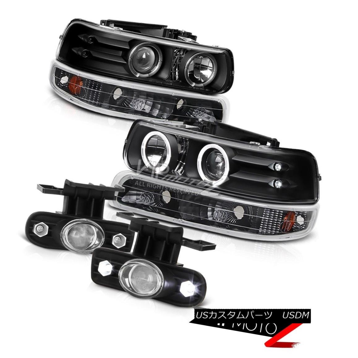 ヘッドライト 99-02 Silverado Black Halo LED Headlight Bumper Lamp Switch Relay Foglights 99-02 Silverado Black Halo LEDヘッドライトバンパーランプスイッチリレーFoglights 【並行輸入品】