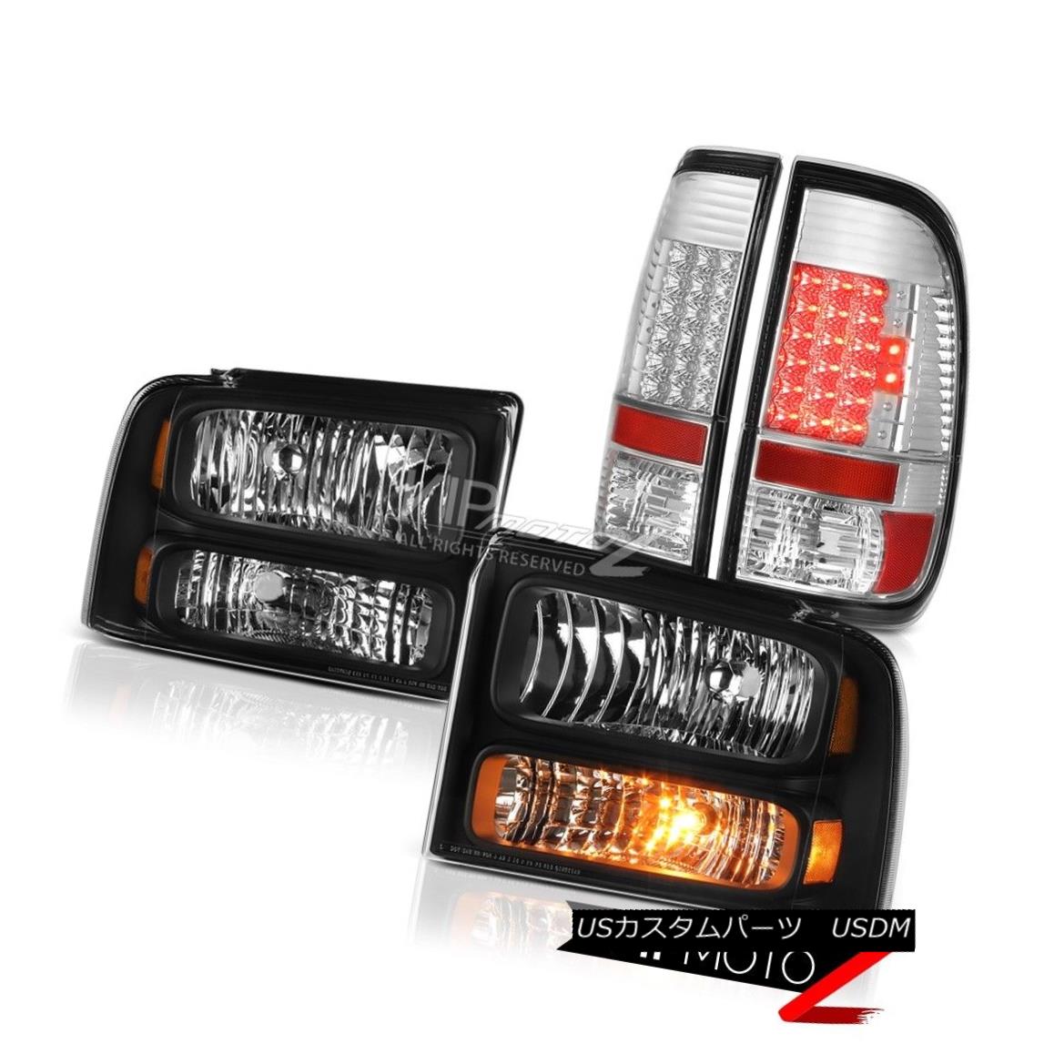 ヘッドライト Raven Black Headlamps L+R Clear LED Tail Lights 2005 2006 2007 Ford F250 6.8L Raven BlackヘッドランプL + R Clear LEDテールライト2005 2006 2007 Ford F250 6.8L 【並行輸入品】