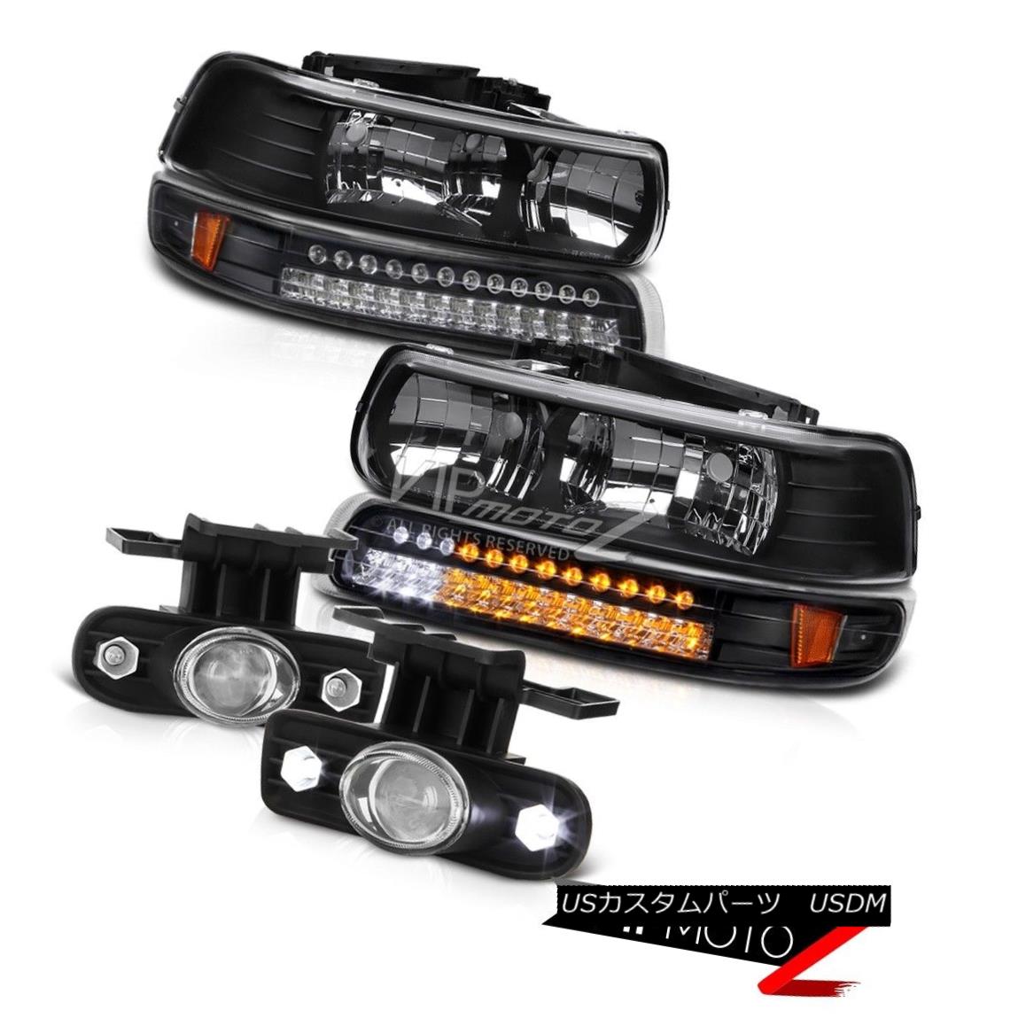 ヘッドライト 99 00 01 02 GMT800 Silverado Black Headlight DRL LED Switch Relay Foglights 99 00 01 02 GMT800 SilveradoブラックヘッドライトDRL LEDスイッチリレーフォグライト 【並行輸入品】 50,754円