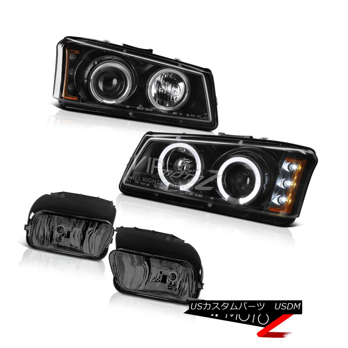 ヘッドライト Chevy Avalanche Silverado 03-06 Black Halo Projector Headlight+Smoke Bumper Fog Chevy Avalanche Silverado 03-06ブラックハロープロジェクターヘッドライト+スモーク eバンパーフォグ 【並行輸入品】