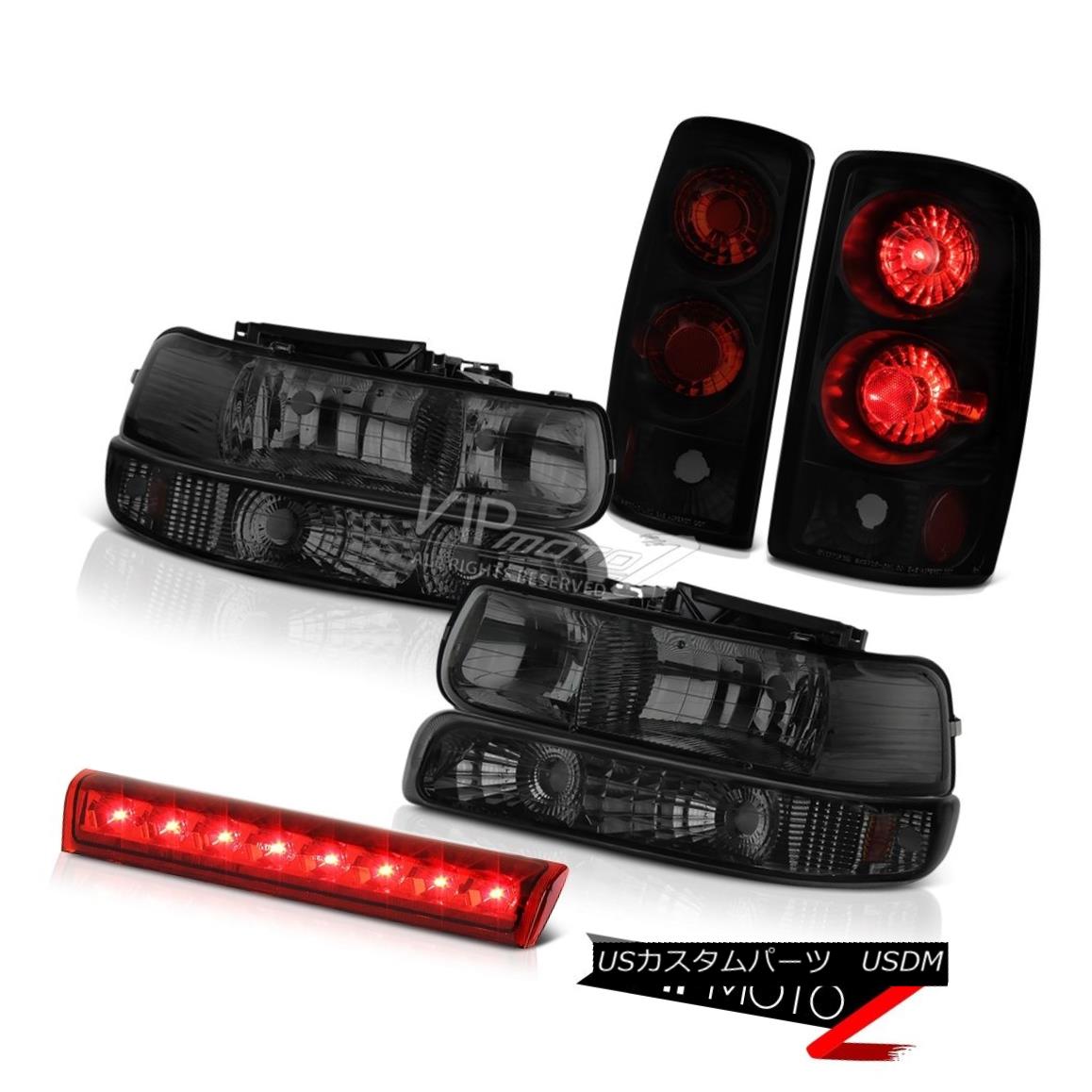 ヘッドライト 2000-2006 Tahoe Z71 Bumper Headlights Black Smoke Tail Lights Roof Brake LED Red 2000-2006タホZ71バンパーヘッドライトブラックスモークテールライトルーフブレーキLEDレッド 【並行輸入品】