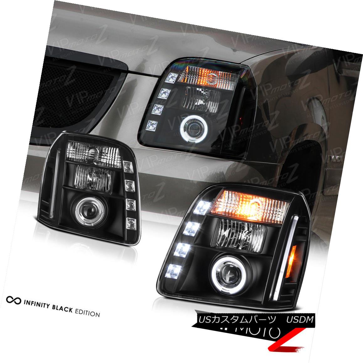 ヘッドライト 07-14 GMC Yukon Denali New Pair LH+RH Dual Halo Black Projector Headlight Lamps 07-14 GMC Yukon Denali新しいペアLH + RHデュアルハローブラックプロジェクターヘッドライトランプ 【並行輸入品】