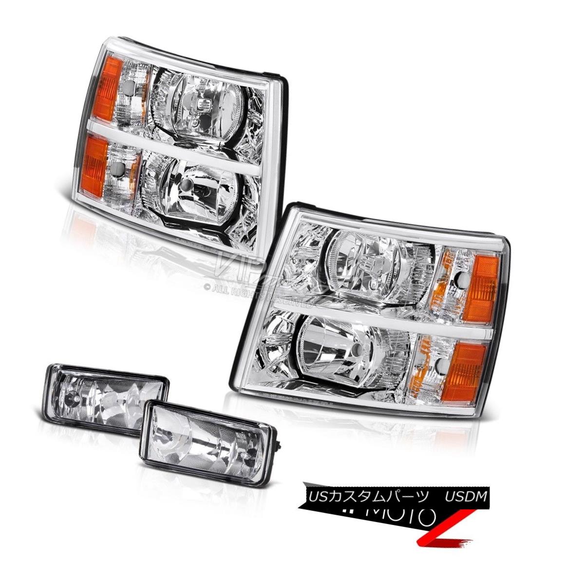 ヘッドライト 2007-2014 Silverado GMT900 1500 L+R Crystal Clear Headlamps+Replacement Fog Lamp 2007-2014 Silverado GMT900 1500 L + Rクリスタルクリアヘッドランプ+ Repl acementフォグランプ 【並行輸入品】