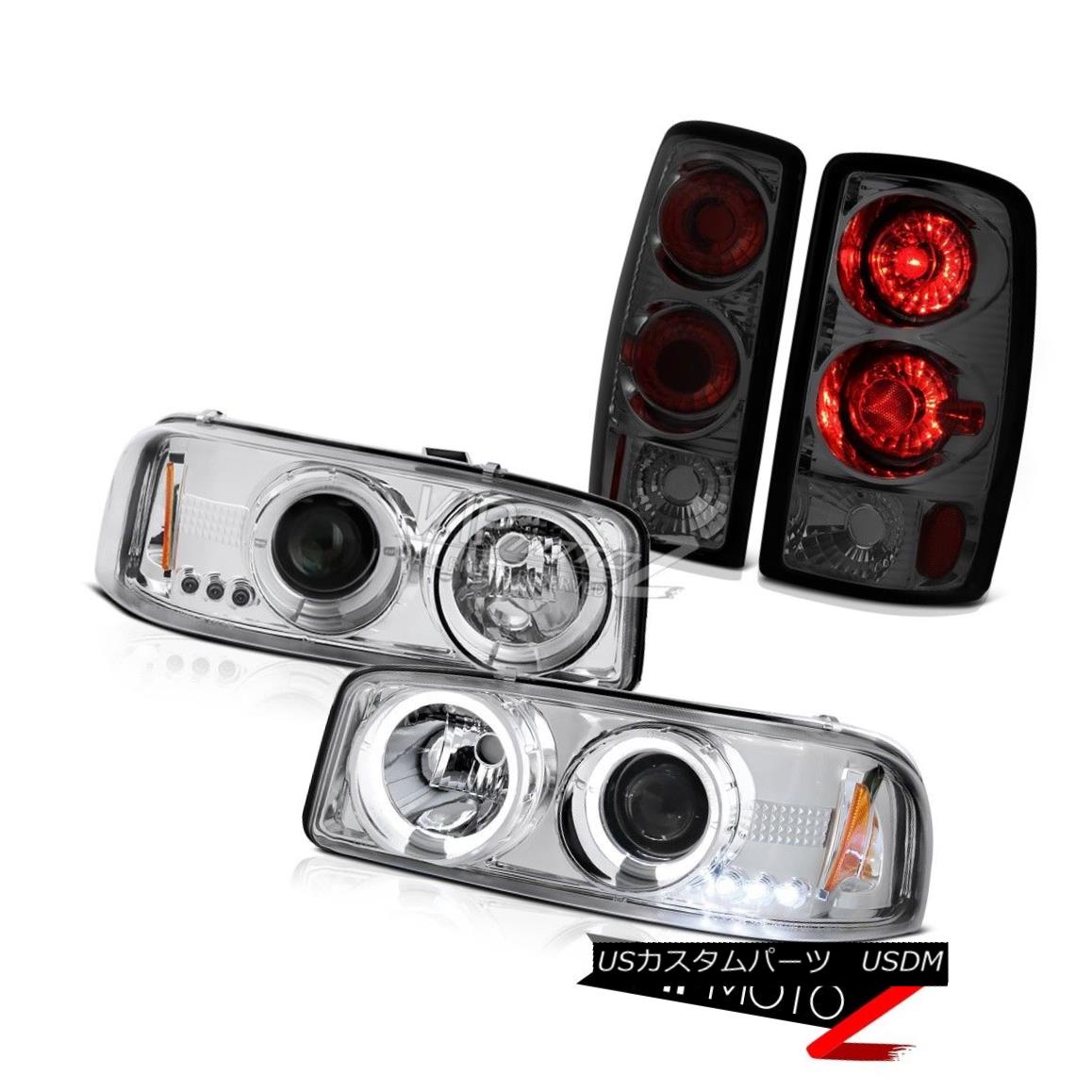 ヘッドライト 00-06 Yukon Denali Chrome LED Angel Eye Headlight Rear Smoke Tail Light Assembly 00-06ユーコンデナリクロームLEDエンジェルアイヘッドライトリア煙テールライトアセンブリ 【並行輸入品】 50,754円