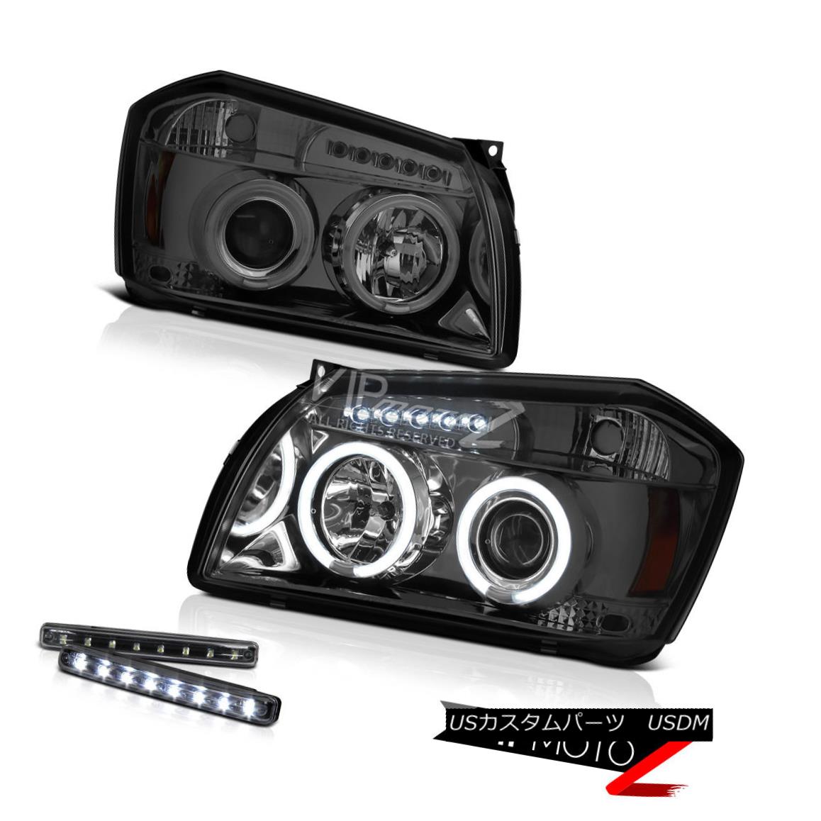 ヘッドライト 2005-2007 Dodge MAGNUM V8 Smoke CCFL Angel Eye HaLo LED Projector Headlight Lamp 2005-2007 Dodge MAGNUM V8煙CCFL Angel Eye HaLo LEDプロジェクターヘッドライトランプ 【並行輸入品】