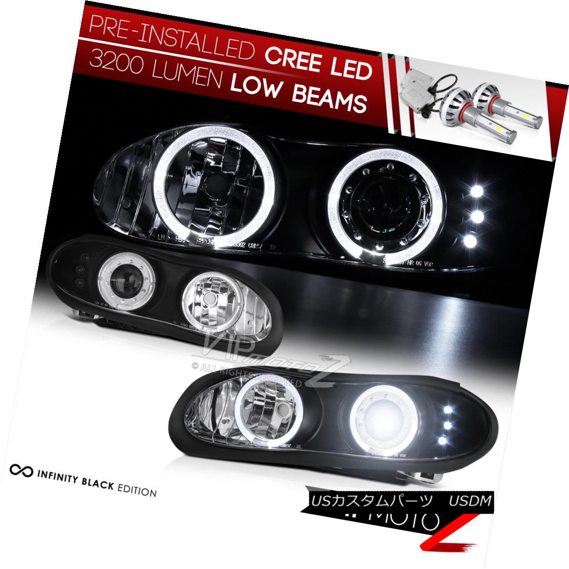 ヘッドライト [CREE LED LOW BEAM]1998-2002 CAMARO Dual Halo LED Projector Black Headlight Lamp [CREE LED LOW BEAM] 1998-2002 CAMAROデュアルハローLEDプロジェクターブラックヘッドランプ 【並行輸入品】