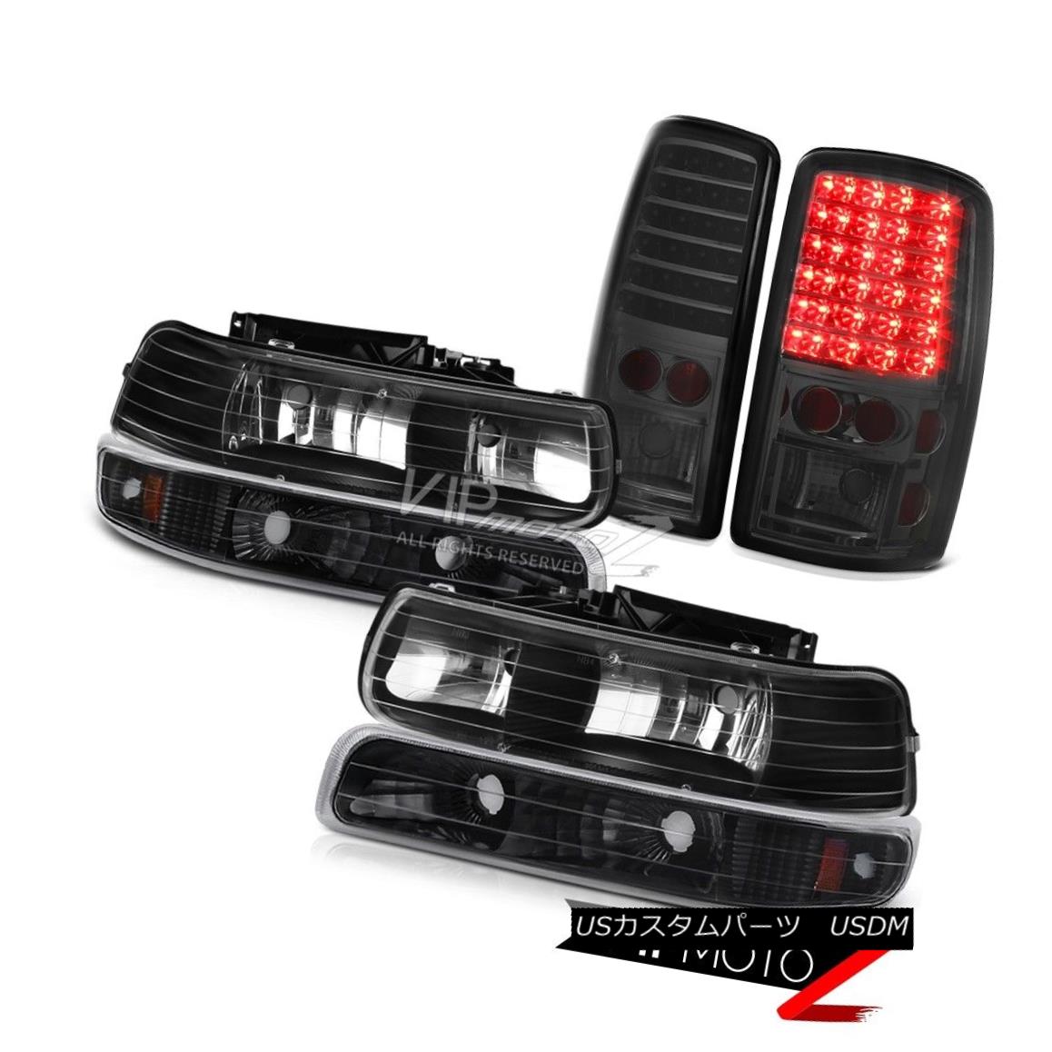 ヘッドライト 00-06 Chevy Tahoe Inky Black Signal Bumper Headlights Smoke LED Tail Brake Lamps 00-06 Chevy Tahoe InkyブラックシグナルバンパーヘッドライトスモークLEDテールブレーキランプ 【並行輸入品】