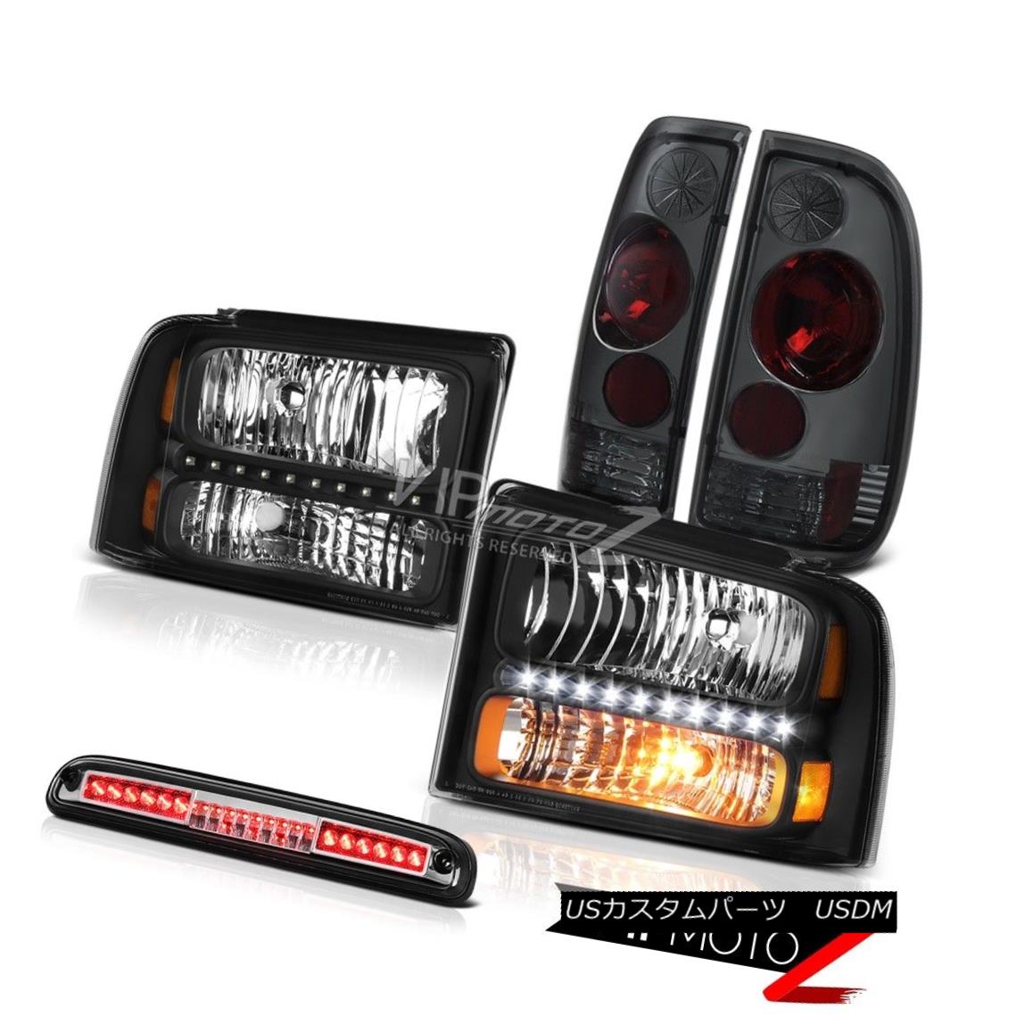 ヘッドライト 05-07 F250 King Ranch Black Headlights Rear Tail Lights High Brake Cargo LED 05-07 F250キングランチブラックヘッドライトリアテールライトハイブレーキカーゴLED 【並行輸入品】
