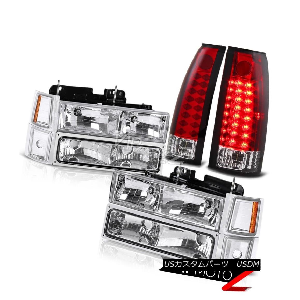 ヘッドライト 1994-1998 Chevy Suburban 1500 2500 Red LED Brake Lamp Chrome Headlights Headlamp 1994-1998シボレー郊外1500 2500赤色LEDブレーキランプクロームヘッドライトヘッドランプ 【並行輸入品】