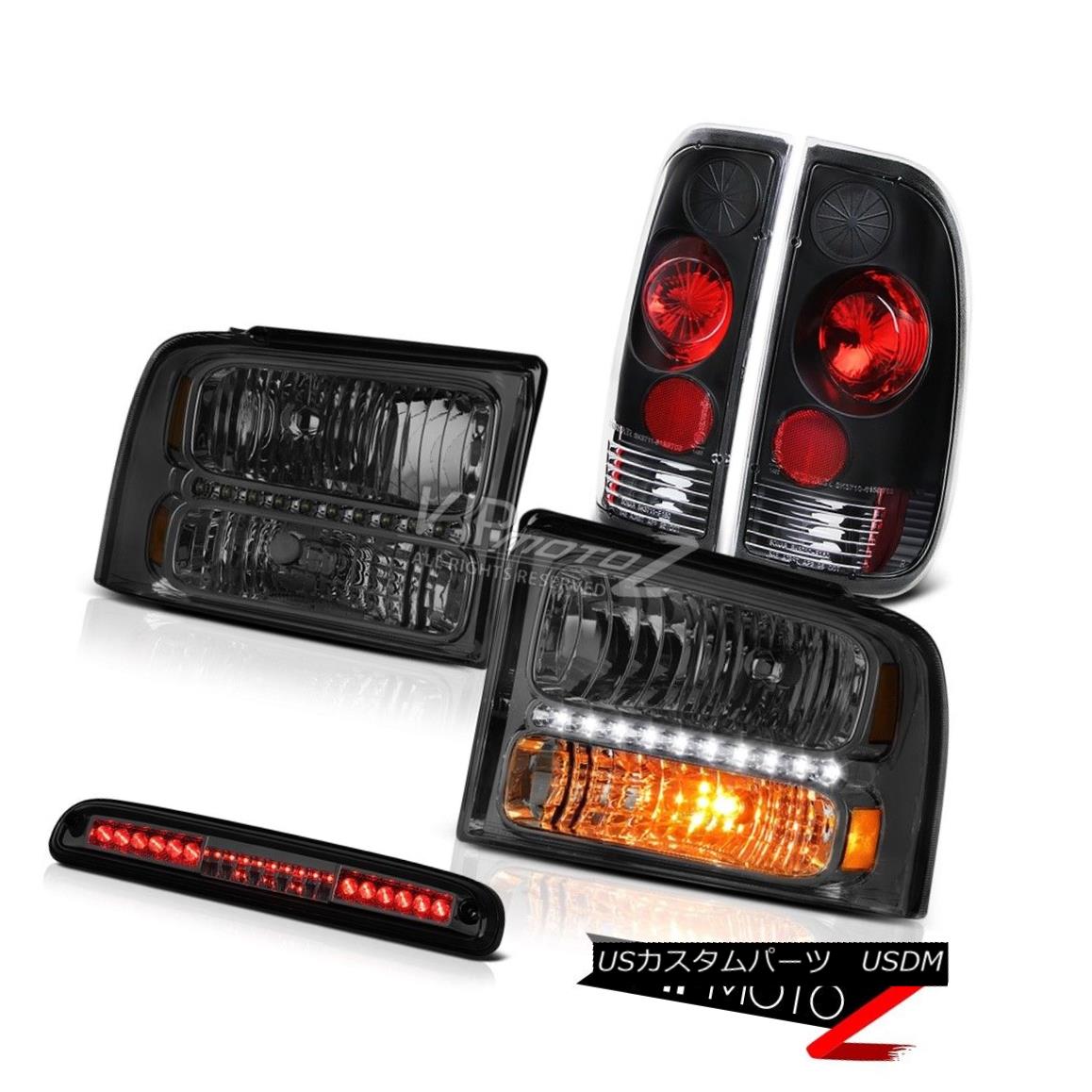 ヘッドライト 2005-2007 F250 Highline Dark Smoke Headlights Black Rear Tail Lights Roof Brake 2005-2007 F250ハイライトダークスモークヘッドライトブラックリアテールライトルーフブレーキ 【並行輸入品】