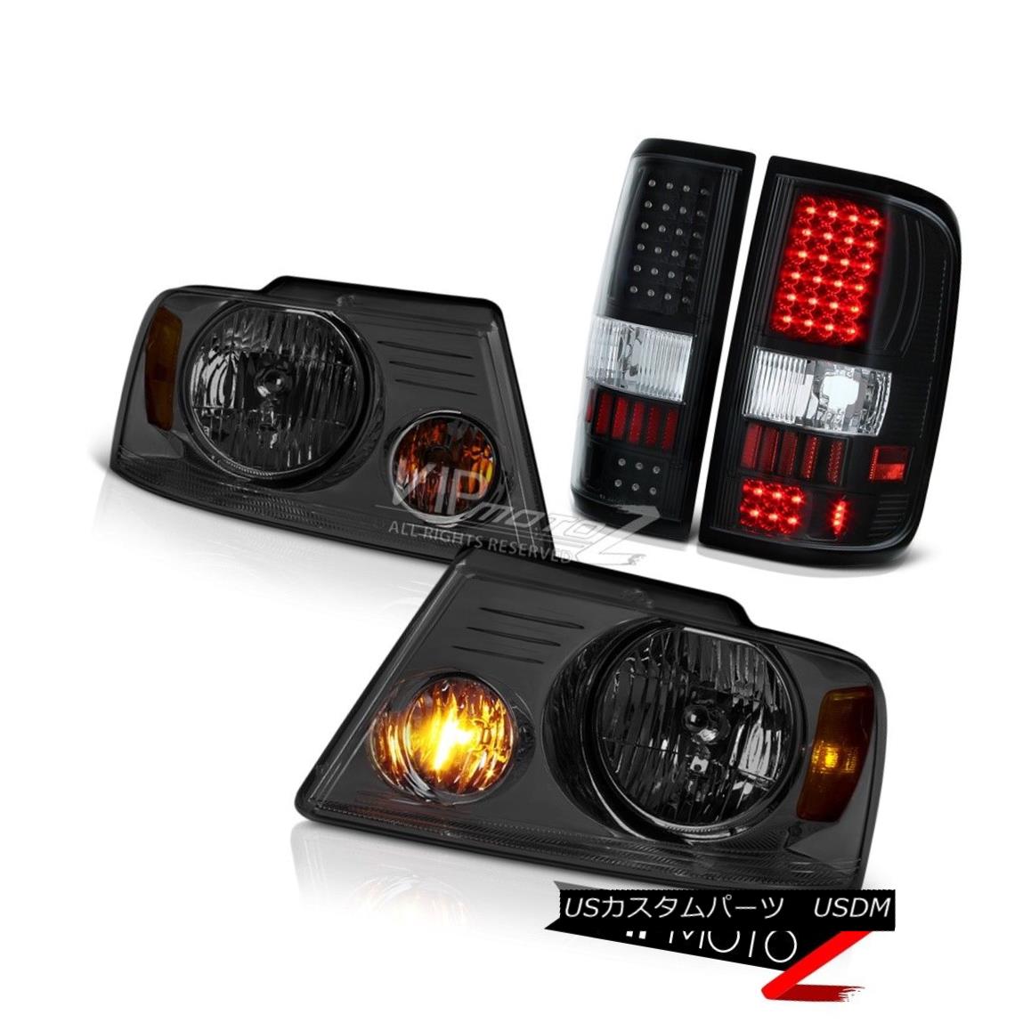 ヘッドライト Headlights+Tail Lights Red Smoke Dark Tinted LH+RH PICKUP TRUCK F150 2004-2008 ヘッドライト+タイ lライトレッドスモークダークティンテッドLH + RHピックアップトラックF150 2004-2008 【並行輸入品】