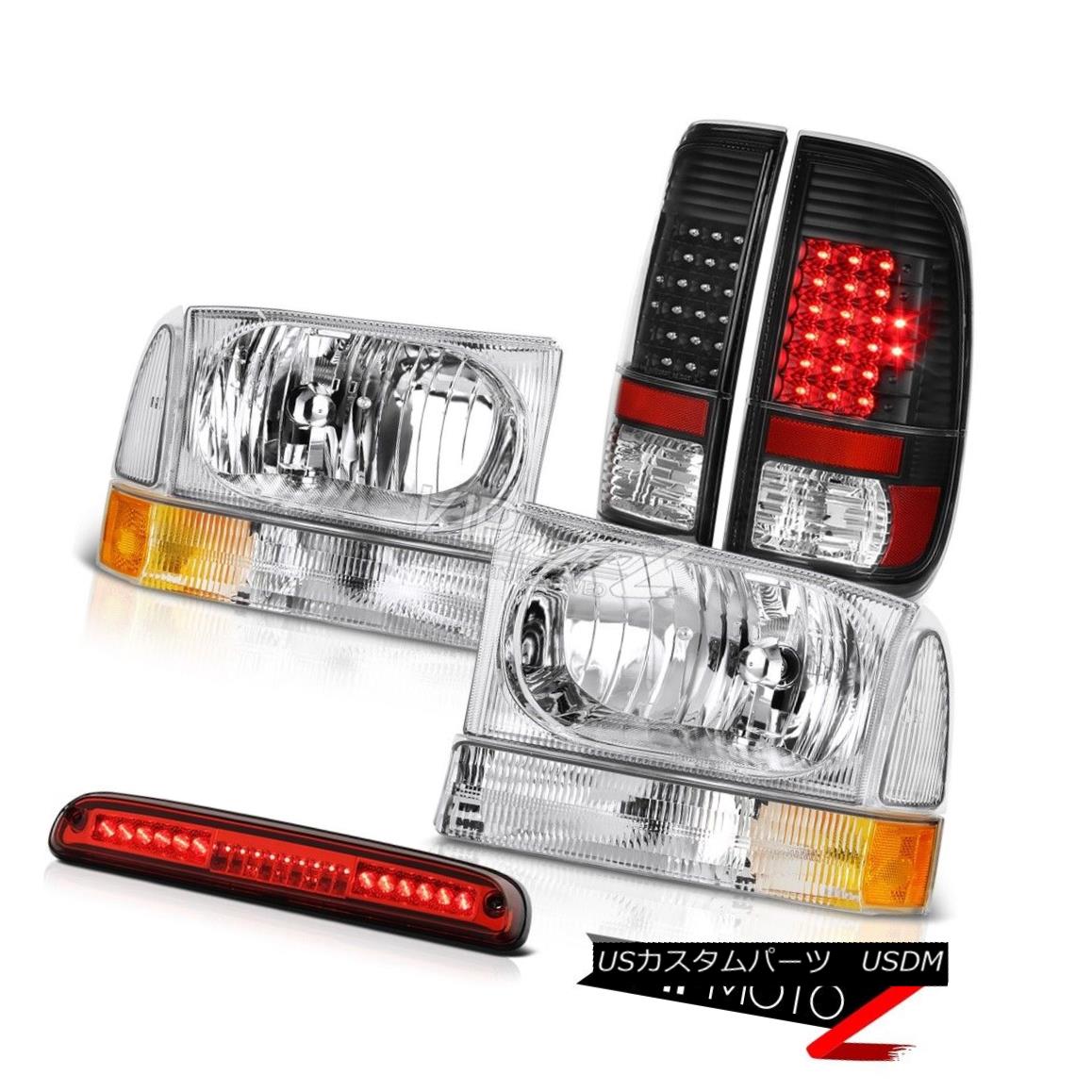ヘッドライト 99-04 F350 Turbo Diesel Left Right Headlamps Black LED Tail Lamps Roof 3rd Cargo 99-04 F350ターボディーゼル左ライトヘッドランプ黒LEDテールランプ屋根第3貨物 【並行輸入品】
