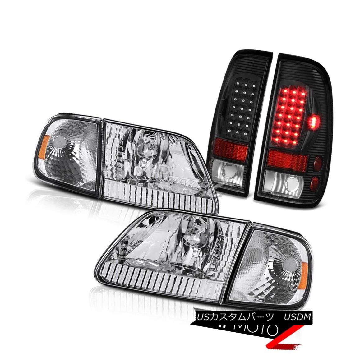 ヘッドライト 1997-2003 F150 XLT Factory Style Headlights Chrome Signal LED Black Taillights 1997-2003 F150 XLTファクトリースタイルヘッドライトクローム信号LEDブラックテイルライト 【並行輸入品】