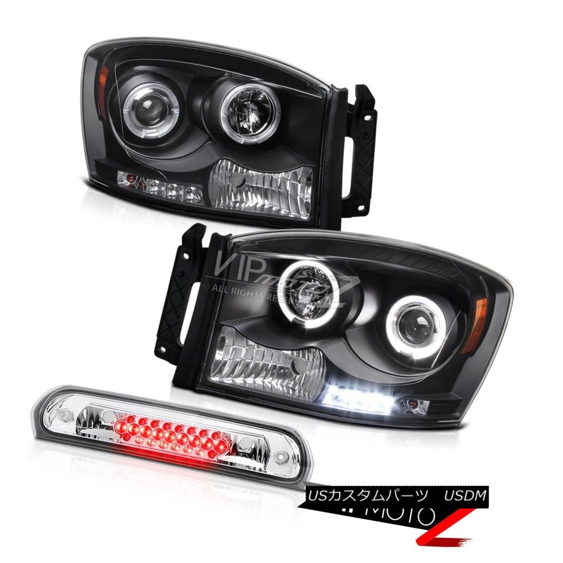 ヘッドライト [Diamond Black] Halo Rim Headlights Roof Stop Cargo LED 2007 2008 Dodge Ram 1500 [ダイアモンドブラック] Halo RimヘッドライトルーフストップカーゴLED 2007 2008 Dodge Ram 1500 【並行輸入品】