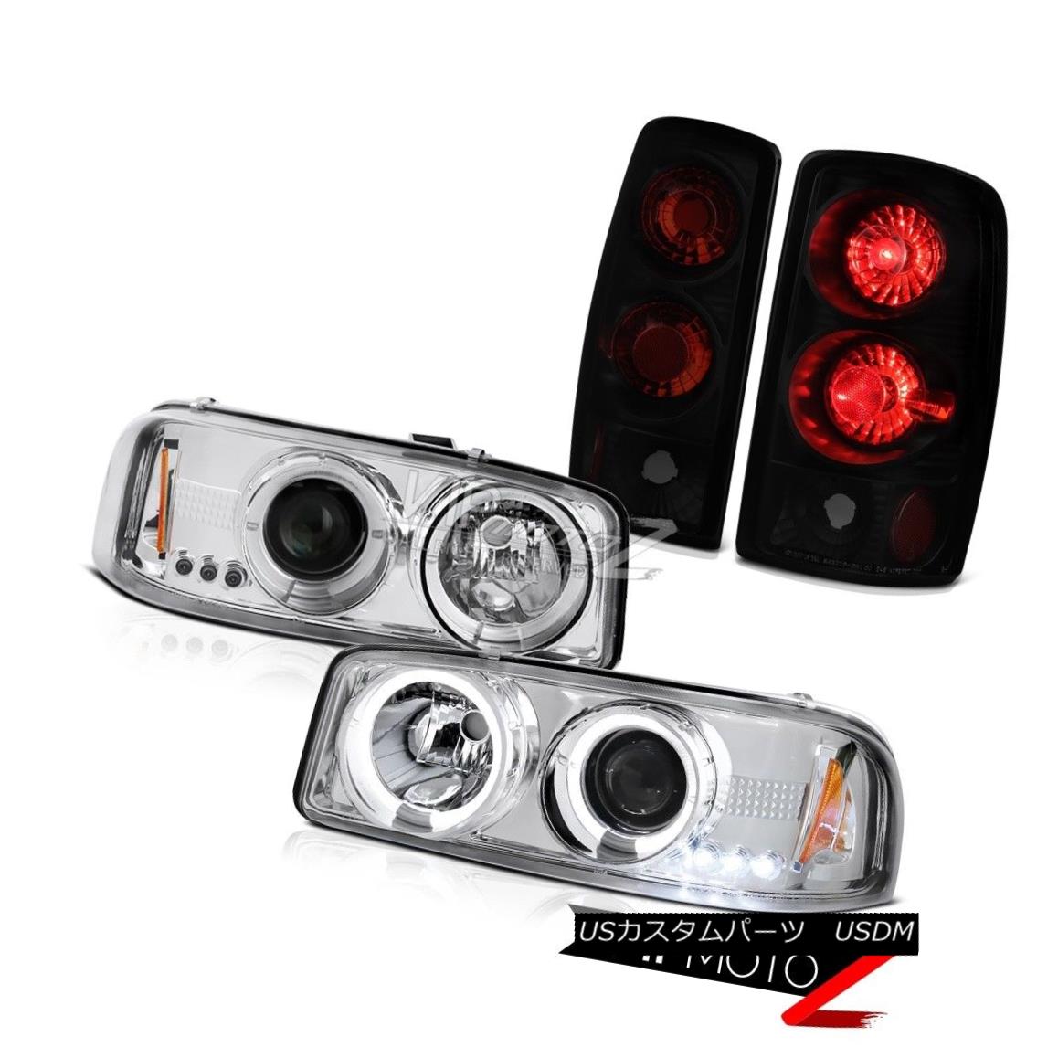 ヘッドライト 00 01 02 03 04 05 06 GMC Yukon Denali Halo LED Headlamp Sinister Black Taillight 00 01 02 03 04 05 06 GMCユーコンデナリハローLEDヘッドランプシニスターブラックティアライト 【並行輸入品】