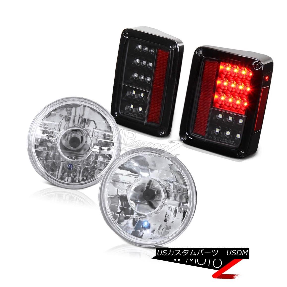 ヘッドライト Jeep Wrangler JK 07-17 Chrome Front Headlights Headlamps LED SMD Stop Tail Lamps ジープラングラーJK 07-17クロームフロントヘッドライトヘッドランプLED SMDストップテールランプ 【並行輸入品】