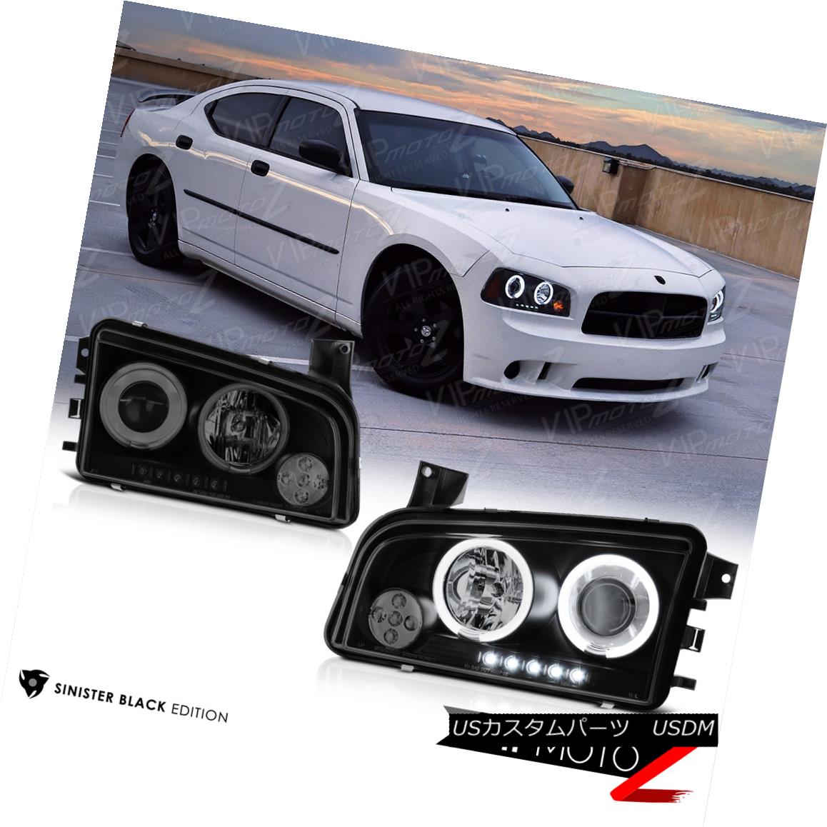 全商品オープニング価格 ライト ランプ Sinister Charger Dodge 06 10 ヘッドライト Black Haloプロジェクターヘッドライト Black 最も明るいccfl Sinister Charger Dodge 06 10 Headlight Projector Halo Ccfl Brightest