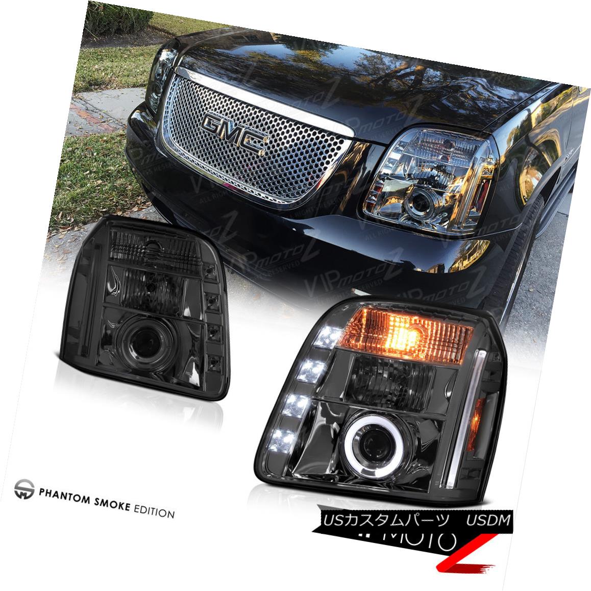ヘッドライト 2007-2013 Gmc Yukon Denali Left+Right Pair Smoke Halo Projector Headlight Lamps 2007年?2013年Gmc Yukon Denali左+右ペア煙ハロープロジェクターヘッドライトランプ 【並行輸入品】