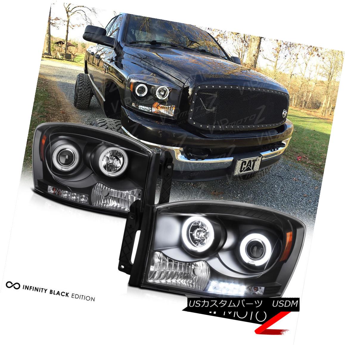 ヘッドライト CCFL Halo Angel Eyes LED Projector Black Headlight 06-08 Dodge RAM PICKUP TRUCK CCFL Halo Angel Eyes LEDプロジェクターブラックヘッドライト06-08 Dodge RAM PICKUP TRUCK 【並行輸入品】