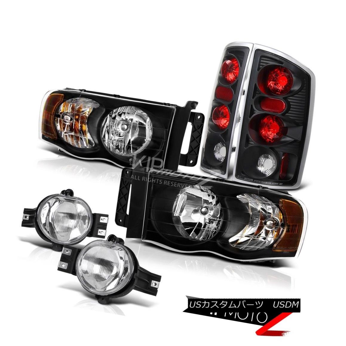 ヘッドライト Dodge Ram 1500::2002-2005::BLACK HeadLight BLACK TAIL LIGHT CHROME FOG LIGHT ダッジラム1500 :: 2002-200 5 :: BLACKヘッドライトブラックテールライトクロームフォグライト 【並行輸入品】