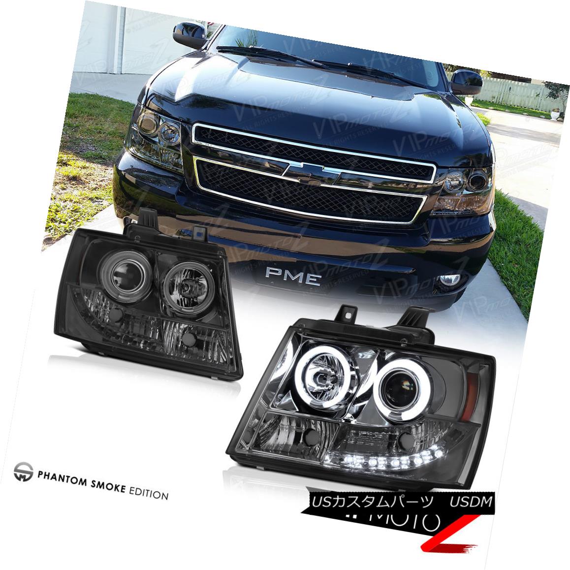 ヘッドライト New Twin Halo Projector Smoke LED Headlight Lamp 07-13 CHEVY AVALANCHE SUBURBAN 新しいツイン・ハロー・プロジェクター煙LEDヘッドライト・ランプ07-13 CHEVY AVALANCHE SUBURBAN 【並行輸入品】