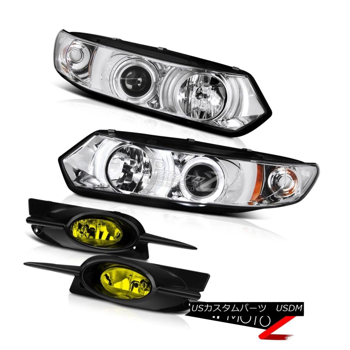 ヘッドライト 09-11 Honda Civic 2DR Coupe 2.0L Halo Rim Headlight Smoke Golden Yellow Foglight 09-11ホンダシビック2DRクーペ2.0Lハローリムヘッドライトスモークゴールデンイエローフォグライト 【並行輸入品】 51,678円