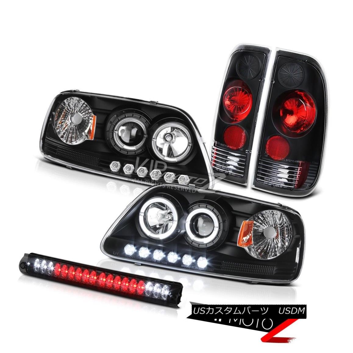 ヘッドライト 97 98 F150 XLT Projector Headlight Clear Black Tail Lamps Smoke Brake Lights LED 97 98 F150 XLTプロジェクターヘッドライトクリアブラックテールランプスモークブレーキライトLED 【並行輸入品】
