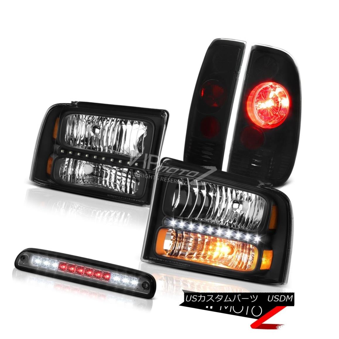 ヘッドライト 05-07 F350 5.4L Matte Headlights Reverse Signal Tail Lights Tinted 3rd Brake LED 05-07 F350 5.4Lマットヘッドライトリバース信号テールライト着色第3ブレーキLED 【並行輸入品】