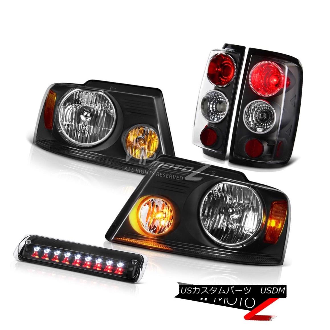 ヘッドライト 2004-2008 Ford F150 XLT Black Headlights Third Brake Light Taillights LED Euro 2004-2008フォードF150 XLTブラックヘッドライト第3ブレーキライトテールライトユーロ 【並行輸入品】