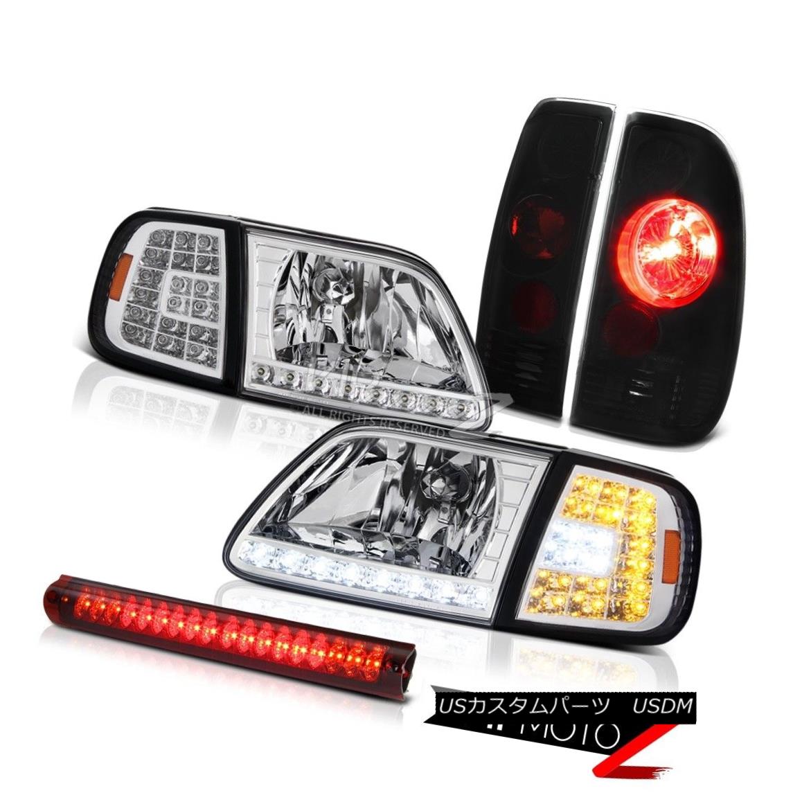 ヘッドライト 97 03 F150 4 6l Crystal Led Corner Headlights Darkest Smoke Tail Light High Stop