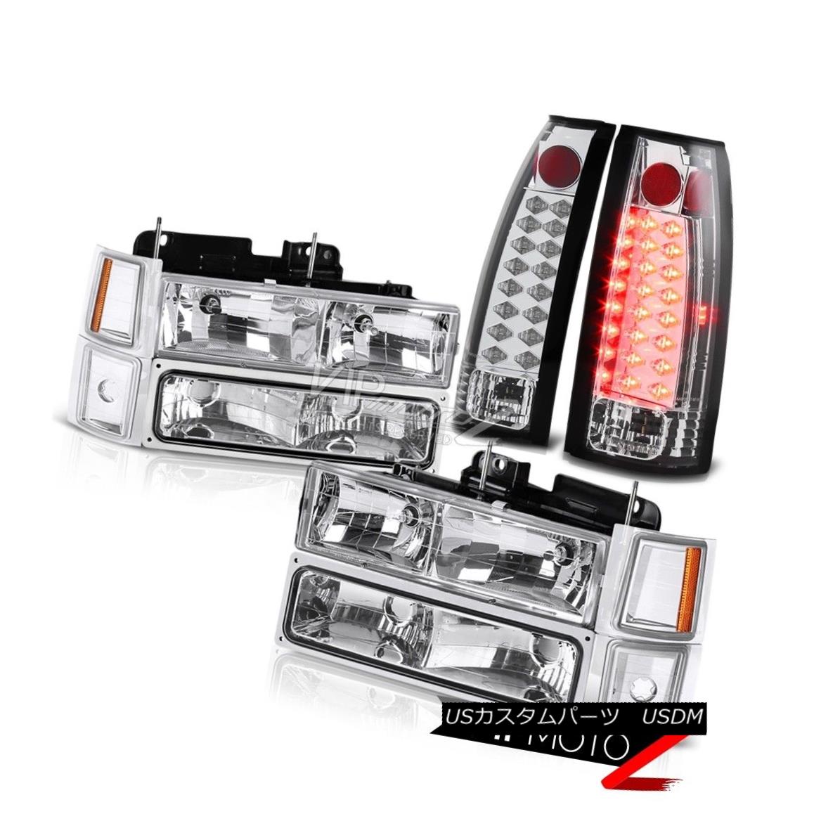 ヘッドライト 1994-2000 C2500 C3500 K2500 K3500 LED Clear Tail Light Brake Lamp Headlights Set 1994-2000 C2500 C3500 K2500 K3500 LEDクリアテールライトブレーキランプヘッドライトセット 【並行輸入品】