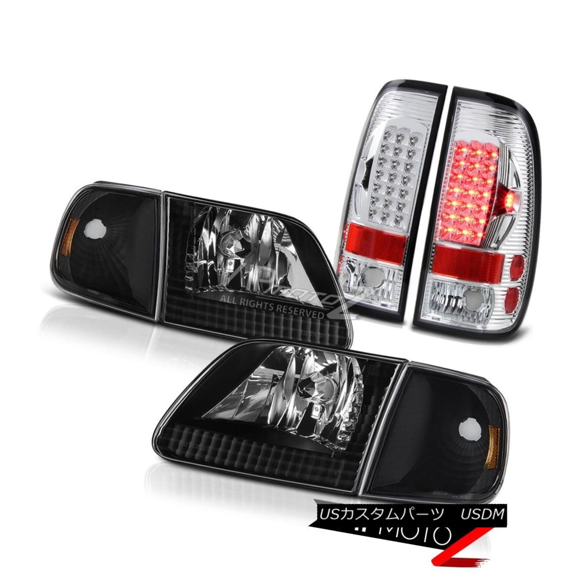 ヘッドライト 97 98 99 00 01 02 03 F150 Lariat Pair Black Headlights Parking Chrome Tail Lamps 97 98 99 00 01 02 03 F150ラリアートペアブラックヘッドライトパーキングクロームテールランプ 【並行輸入品】
