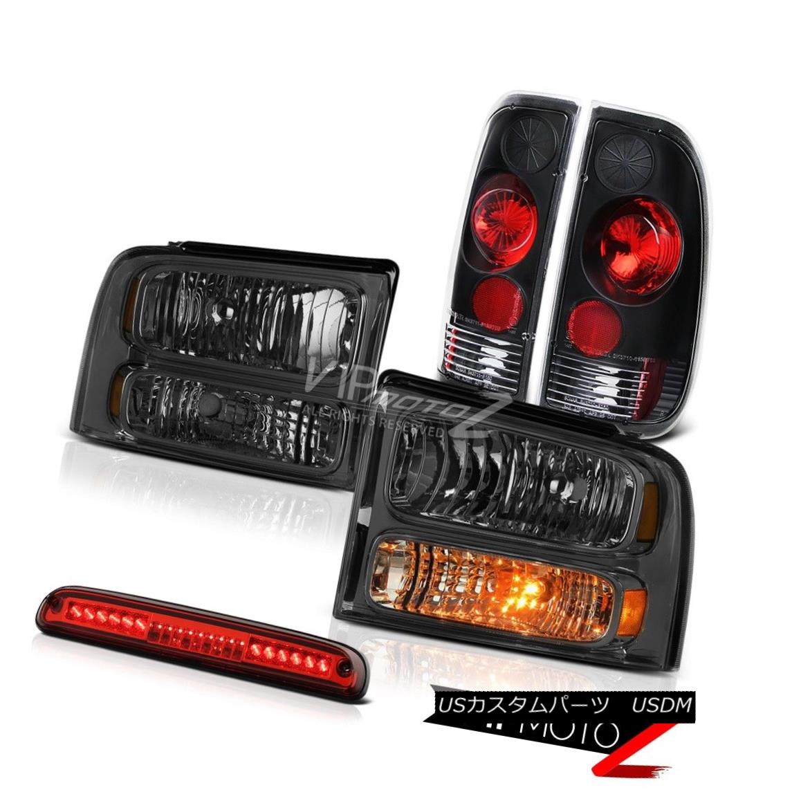 ヘッドライト 05 06 07 F250 F350 Dark Smoke Headlamps Rear Brake Tail Light Wine Red Third LED 05 06 07 F250 F350ダークスモークヘッドランプリアブレーキテールライトワインレッド第3 LED 【並行輸入品】