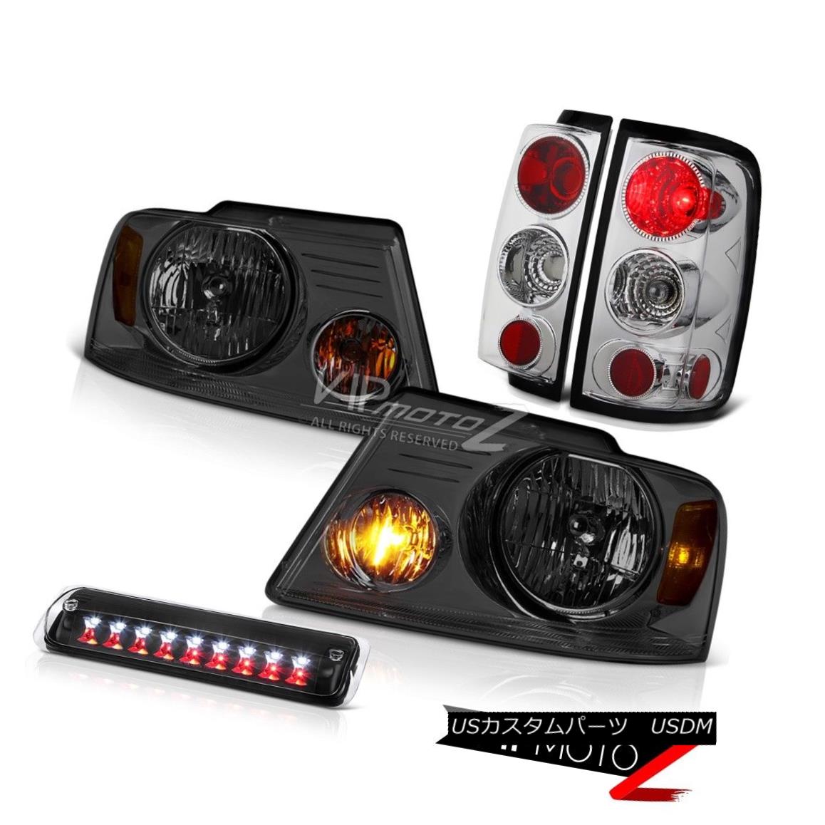 ヘッドライト 04 05 06 07 08 Ford F150 XLT Smokey Headlights Black 3RD Brake Light Tail Lamps 04 05 06 07 08フォードF150 XLTスモーキーヘッドライトブラック3RDブレーキライトテールランプ 【並行輸入品】