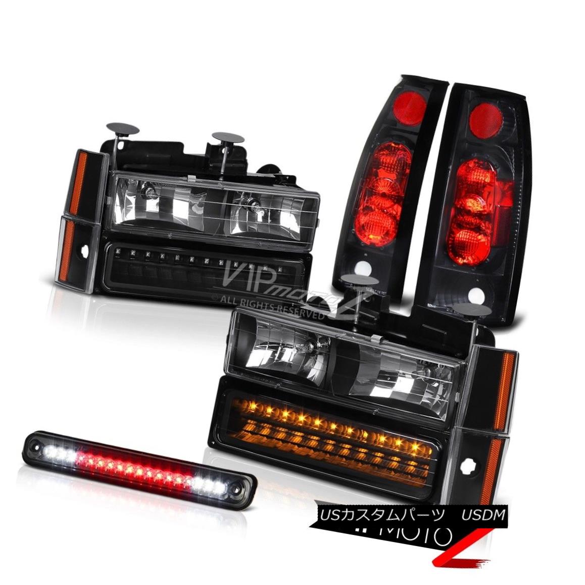 ヘッドライト 1988-1993 Chevy C10 CK 1500 2500 3500 Black LED 3RD Brake Tail Light Headlight 1988-1993 Chevy C10 CK 1500 2500 3500ブラックLED 3RDブレーキテールライトヘッドライト 【並行輸入品】
