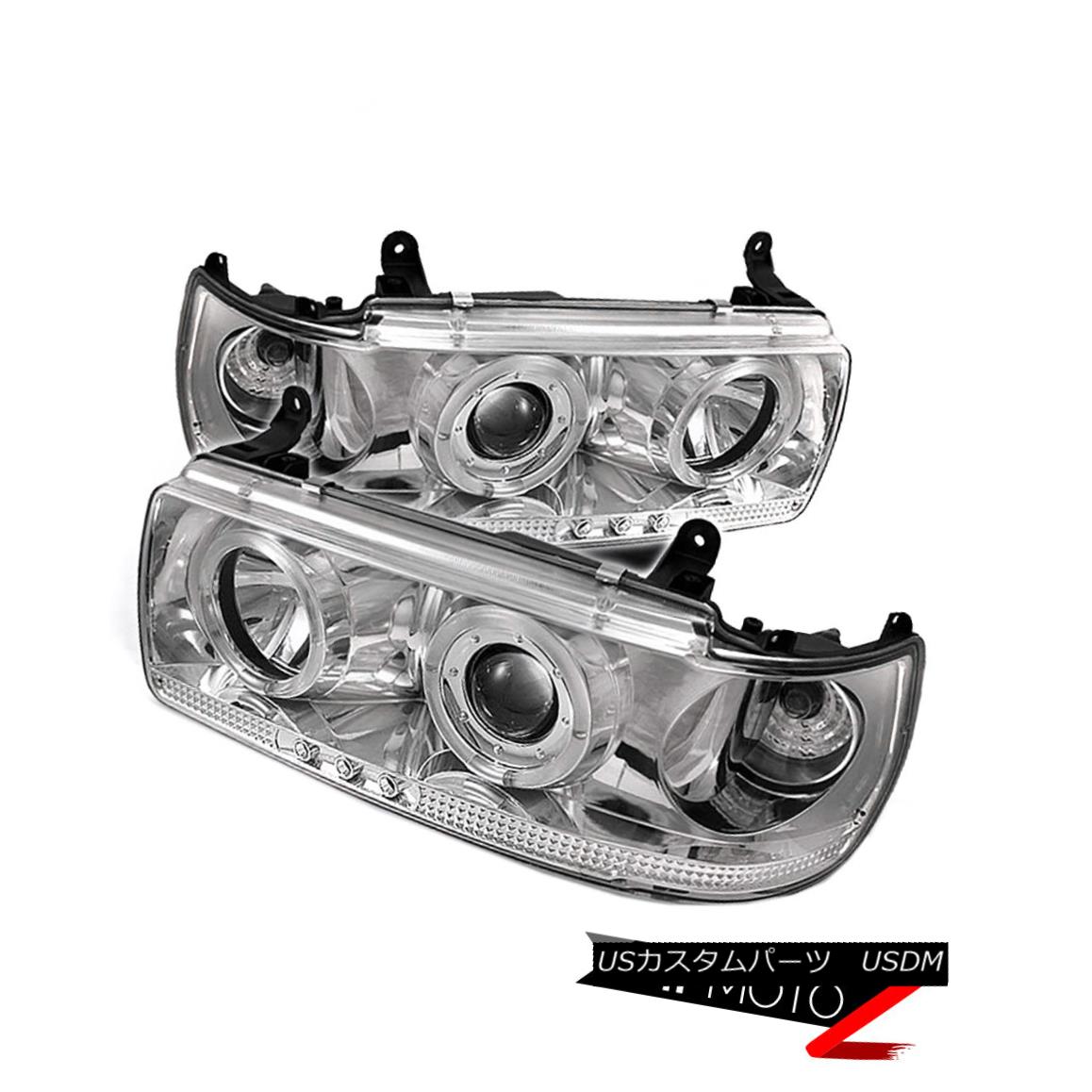 ヘッドライト 1991-1997 Toyota Land Cruiser SUV Chrome Projector Halo LED Headlights +TRIM KIT 1991-1997トヨタランドクルーザーSUVクロームプロジェクターHalo LEDヘッドライト+ TRIM KIT 【並行輸入品】