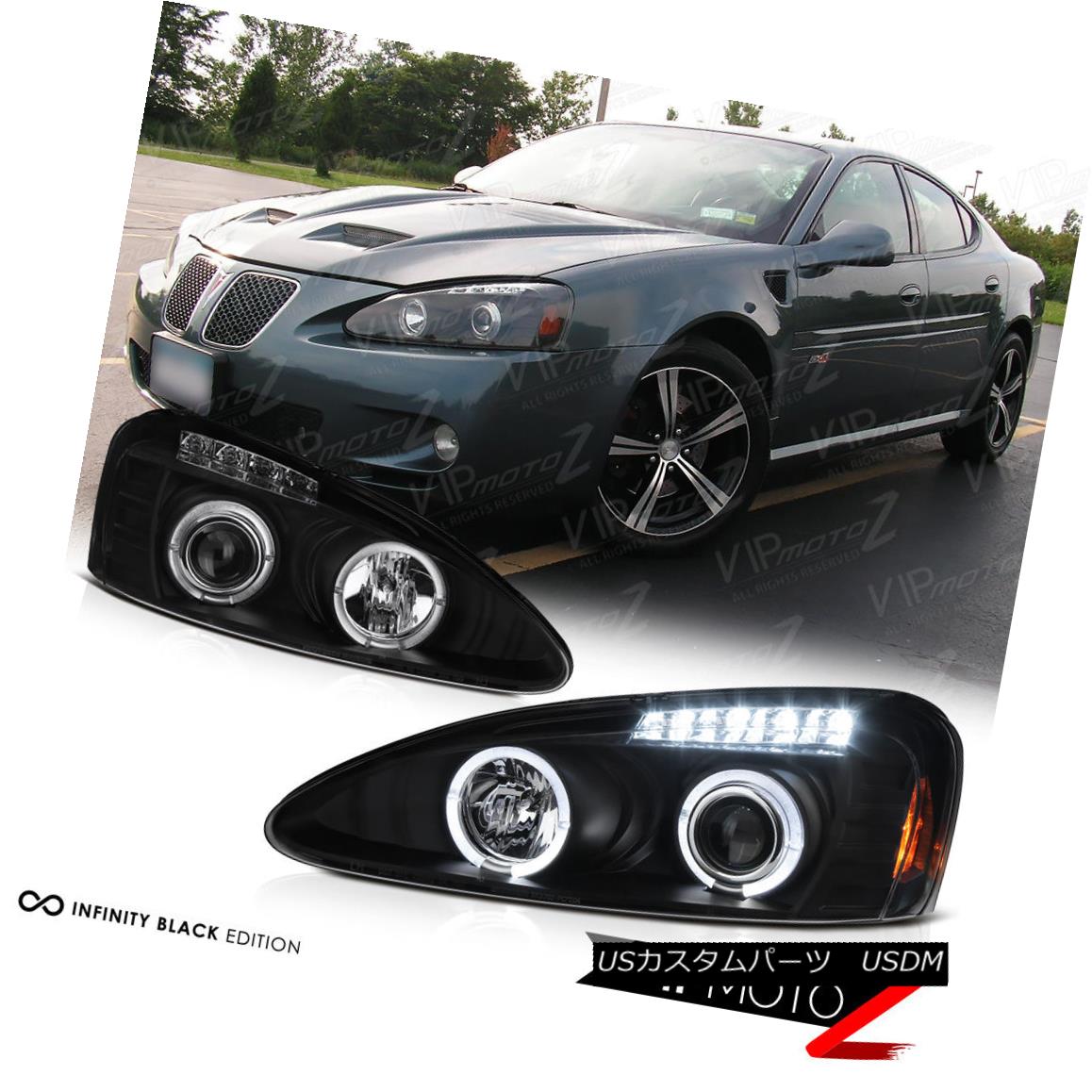ヘッドライト Black Halo Angel Eye Projector Headlight 04-08 Pontiac Grand Prix GT1 GT2 GTP ブラックハローエンジェルアイプロジェクターヘッドライト04-08ポンティアックグランプリGT1 GT2 GTP 【並行輸入品】