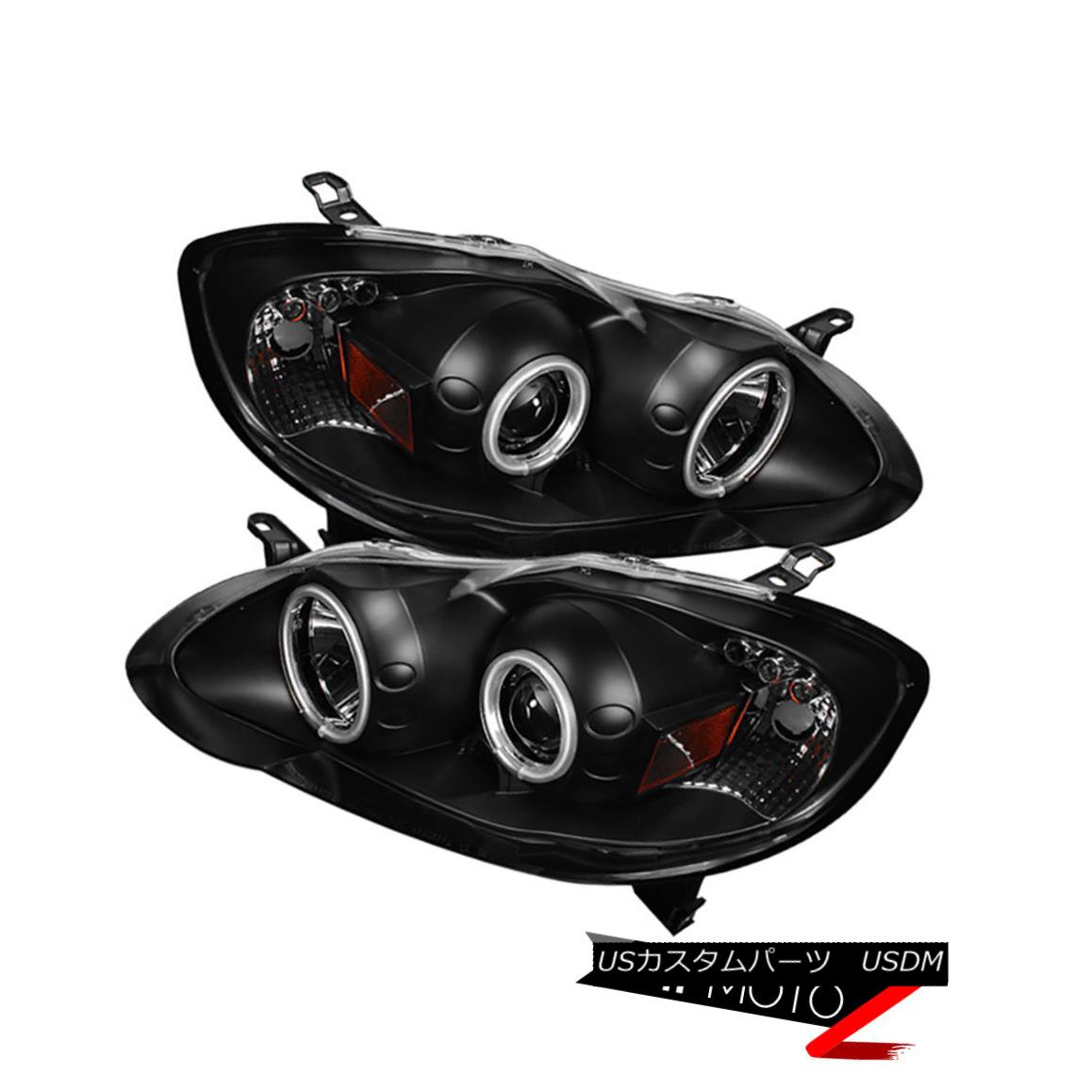 ヘッドライト 03-08 Toyota Corolla Twin CCFL Angel Eye Halo Projector Pair Headlight Pair L+R 03-08トヨタカローラツインCCFLエンジェルアイハロープロジェクターペアヘッドライトペアL + R 【並行輸入品】