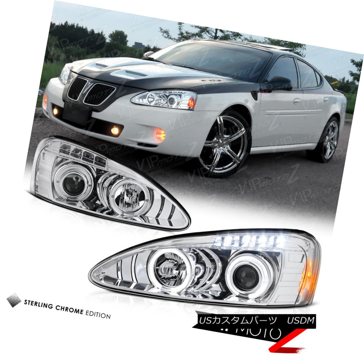 美品 ライト ランプ Grand Pontiac 04 08 ヘッドライト Prix 04 08ポンティアックグランプリユーロエンジェルアイハロークロームプロジェクターヘッドライトランプ Lamp Headlight Projector Chrome Halo Eye Angel Euro Orchidmattress Com