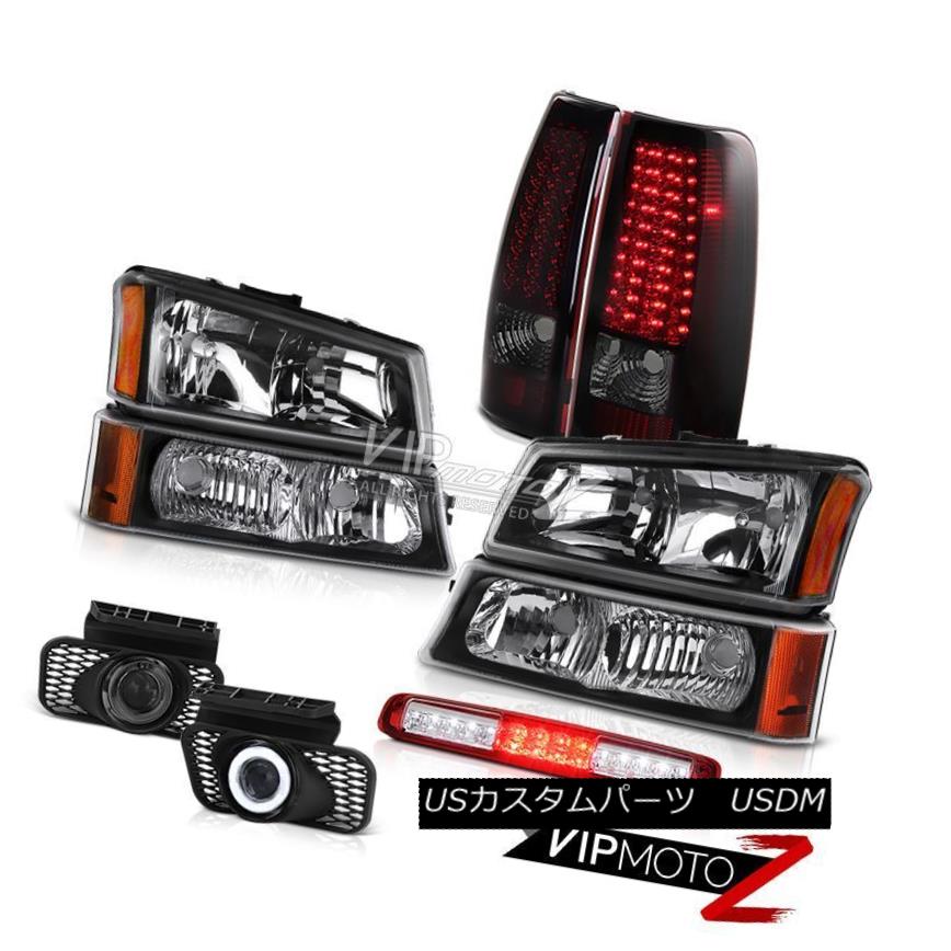 ヘッドライト 2003-2006 Silverado Black Headlamps Red Third Brake Light Fog Lights Taillamps 2003-2006シルバラードブラックヘッドランプレッド第3ブレーキライトフォグライトタイルランプ 【並行輸入品】