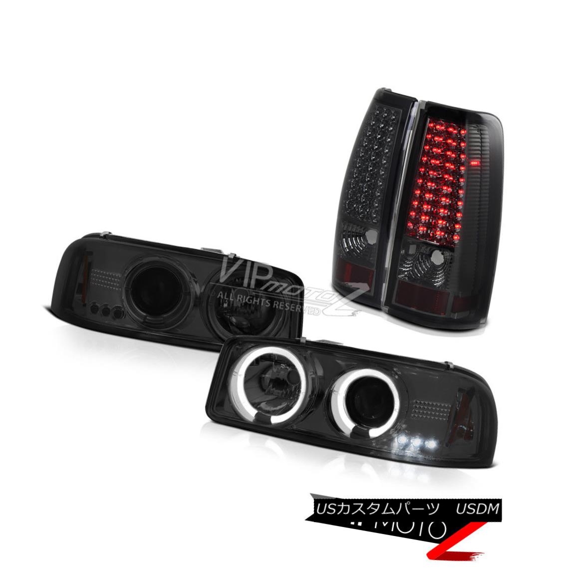 ヘッドライト GMC 2004-2006 Sierra 1500 Smoke Halo LED Projector Headlight+LED Tail Light Lamp GMC 2004-2006 Sierra 1500 Smoke Halo LEDプロジェクターヘッドライト+ LEDテールライトランプ 【並行輸入品】