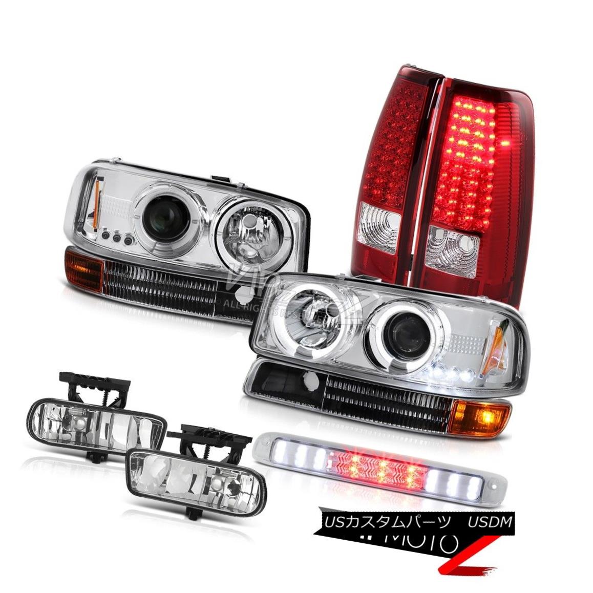 ヘッドライト Halo LED Projector Headlights LH+RH Brake Lights Fog High Cargo 99-02 Sierra SLE Halo LEDプロジェクターヘッドライトLH + RHブレーキライトFog High Cargo 99-02 Sierra SLE 【並行輸入品】