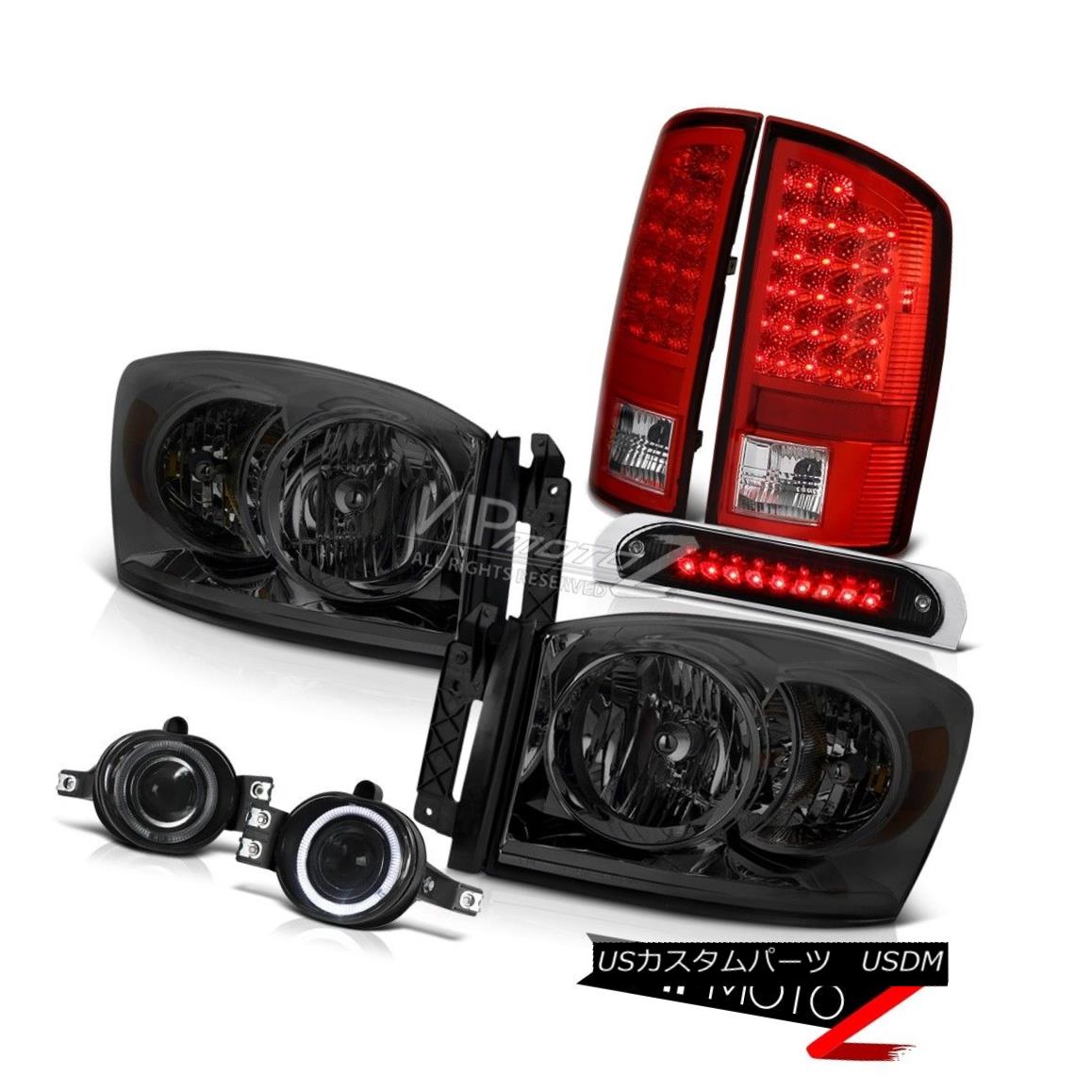 ヘッドライト 07 08 Dodge Ram Crystal Headlights LH+RH LED Brake Lights Foglights High Black 07 08 Dodge RamクリスタルヘッドライトLH + RH LEDブレーキライトFoglights High Black 【並行輸入品】