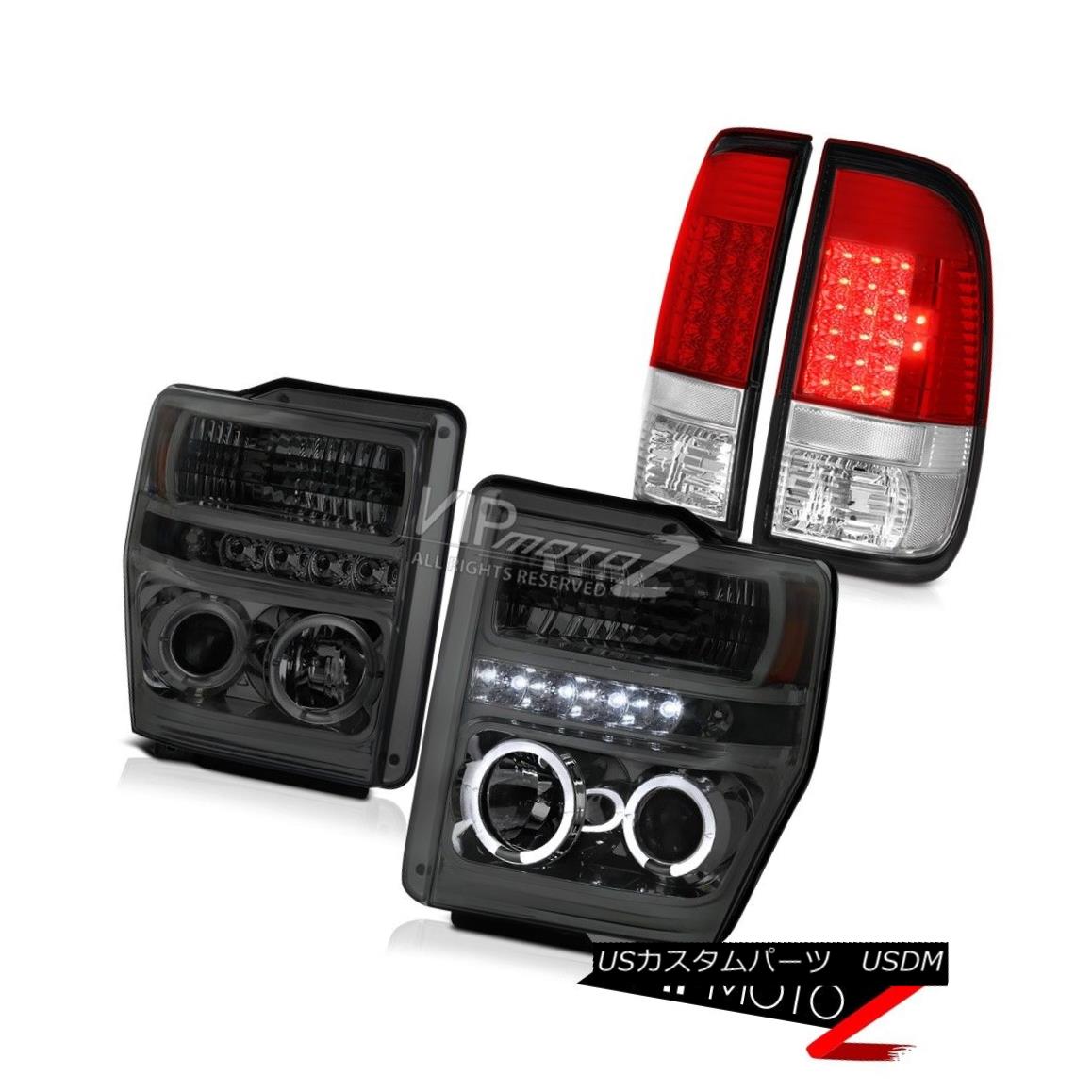 ヘッドライト 2008-2010 F250 F350 [5xLED DRL] Projector Smoke Headlights SMD Red Tail Lights 2008-2010 F250 F350 [5xLED DRL]プロジェクター煙霧ヘッドライトSMDレッドテールライト 【並行輸入品】