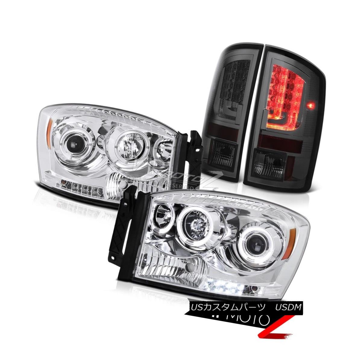 ヘッドライト 2007-2009 Dodge Ram 3500 5.9L Tail Lamps CrySTal Clear Headlights LED Angel Eyes 2007-2009 Dodge Ram 3500 5.9LテールランプCrySTalクリアヘッドライトLEDエンジェルアイズ 【並行輸入品】