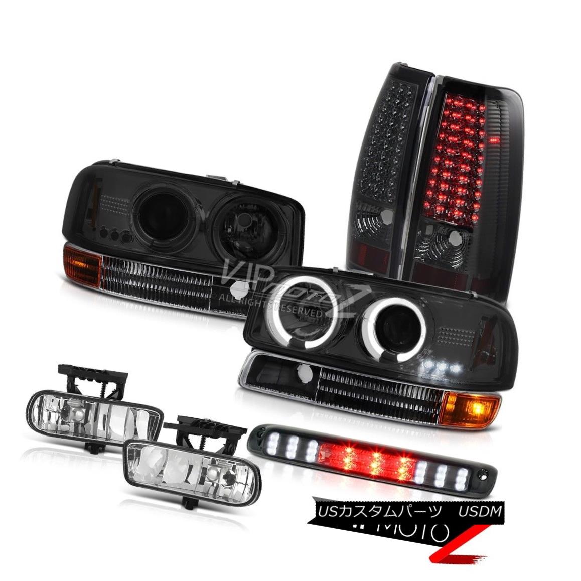 ヘッドライト 99-02 Sierra Pair Smoke Halo Headlights Black Parking LED Tail Lights Foglights 99-02シエラペア煙ハローヘッドライトブラック駐車場LEDテールライトフォグライト 【並行輸入品】