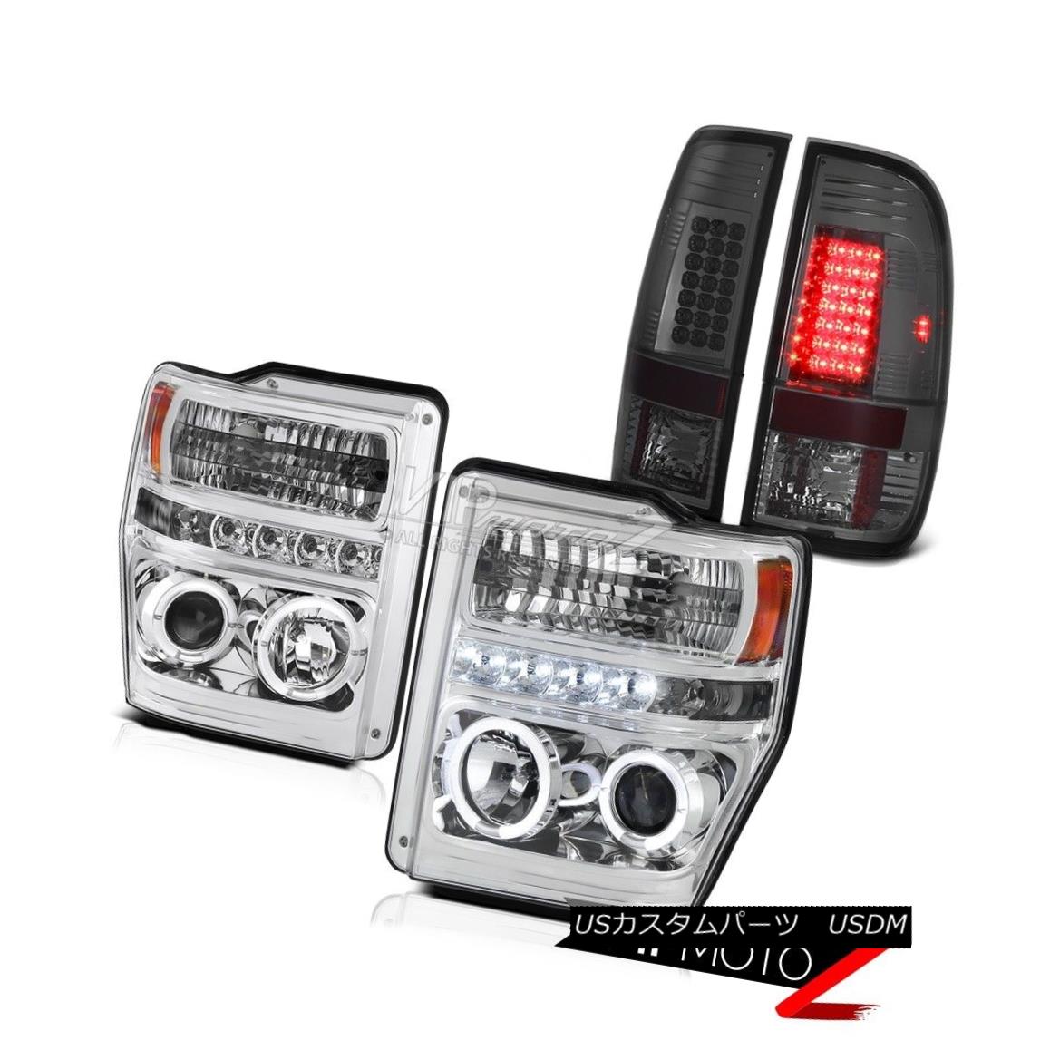 ヘッドライト Chrome Halo LED Headlights LED Tail Lights Smoke Ford F250 Powerstroke XLT 08-10 クロームハローLEDヘッドライトLEDテールライトスモークフォードF250パワーストロークXLT 08-10 【並行輸入品】