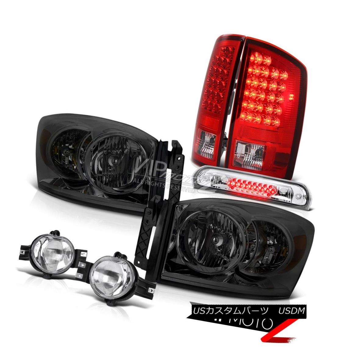ヘッドライト 2006 Dodge Ram Smoke Headlights Red LED Tail Lights Crystal Clear Fog Roof Stop 2006ダッジラム煙のヘッドライト赤LEDテールライトクリスタルクリアフォグ屋根の停止 【並行輸入品】
