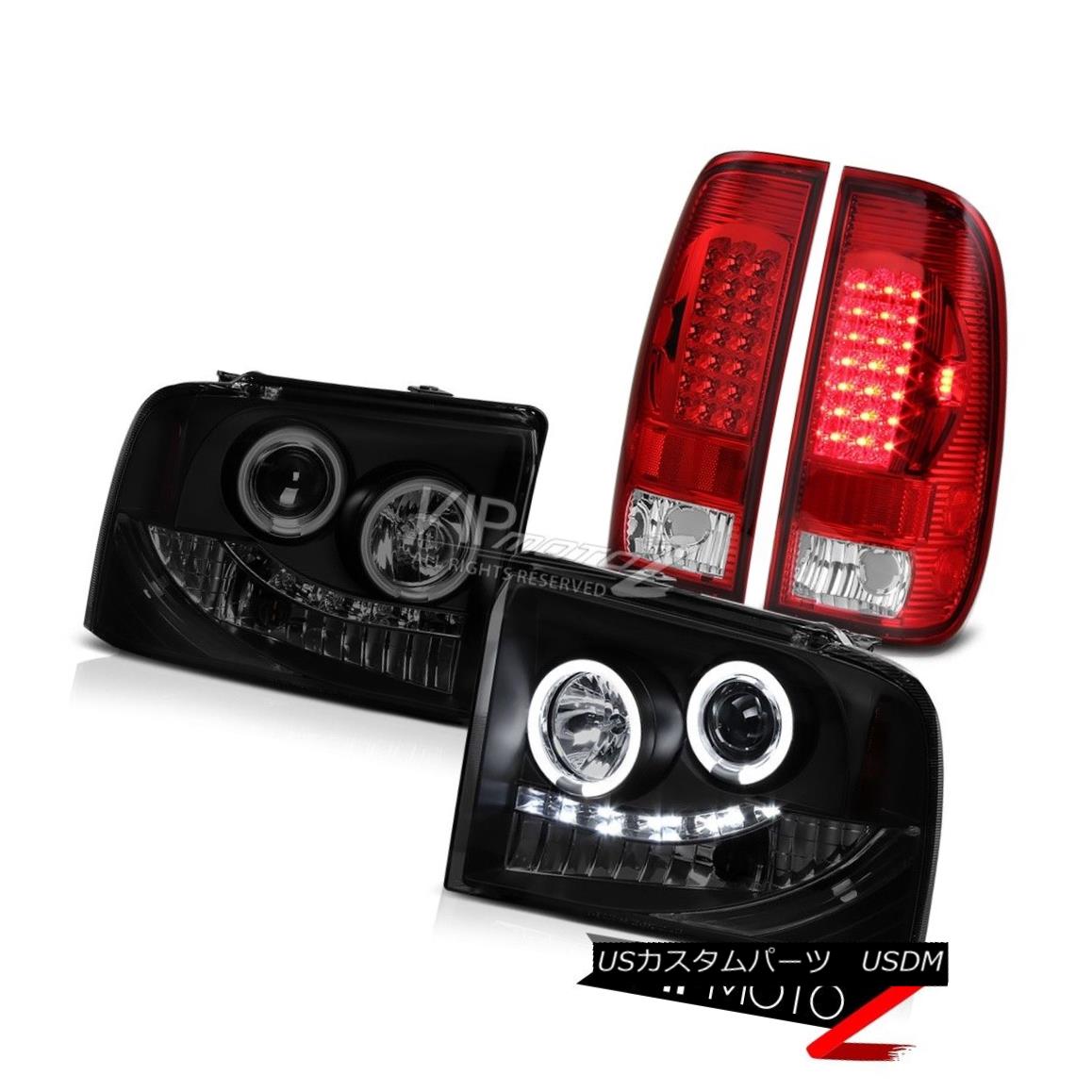 ヘッドライト {BRIGHTEST} CCFL Ring Headlights Black Smoke+LED Tail Lamp Ford Superduty 05-07 {輝かしい} CCFLリングヘッドライトブラックスモーク+ LEDテールランプフォードスーパーデューティー05-07 【並行輸入品】